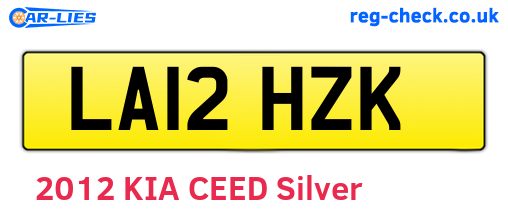 LA12HZK are the vehicle registration plates.
