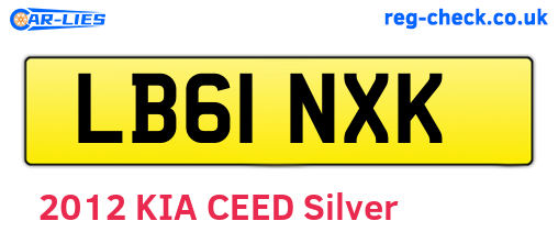 LB61NXK are the vehicle registration plates.