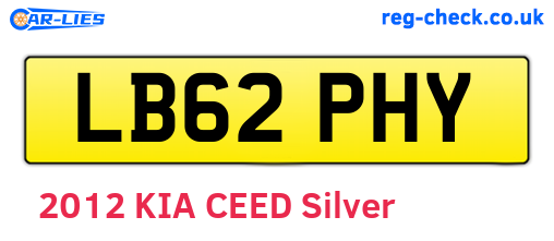 LB62PHY are the vehicle registration plates.