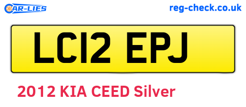 LC12EPJ are the vehicle registration plates.