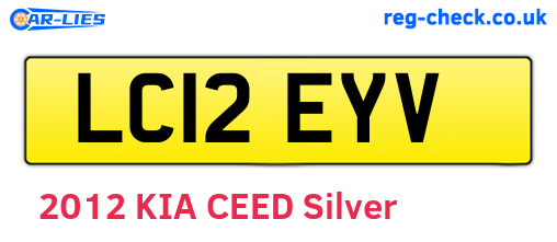 LC12EYV are the vehicle registration plates.