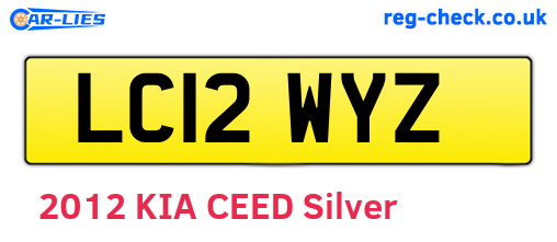 LC12WYZ are the vehicle registration plates.