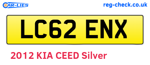 LC62ENX are the vehicle registration plates.