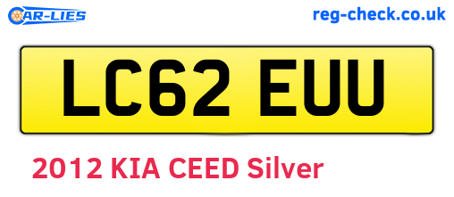 LC62EUU are the vehicle registration plates.