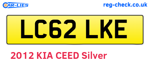 LC62LKE are the vehicle registration plates.