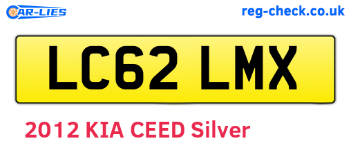 LC62LMX are the vehicle registration plates.