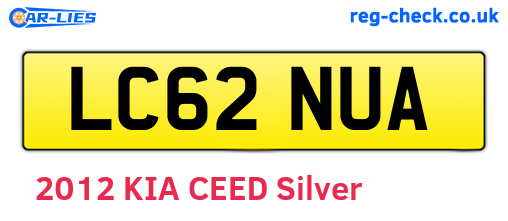 LC62NUA are the vehicle registration plates.