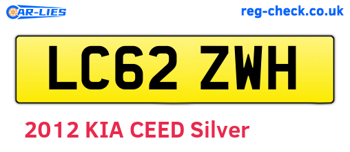 LC62ZWH are the vehicle registration plates.