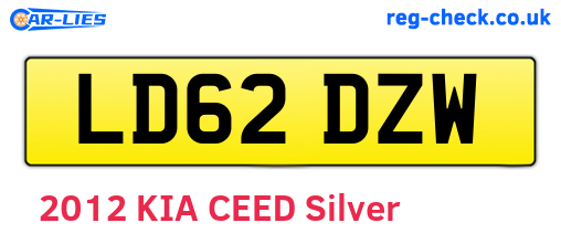 LD62DZW are the vehicle registration plates.