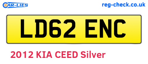 LD62ENC are the vehicle registration plates.