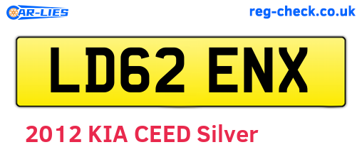 LD62ENX are the vehicle registration plates.