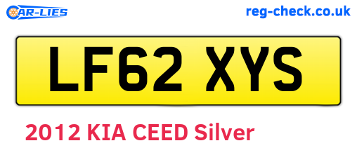 LF62XYS are the vehicle registration plates.