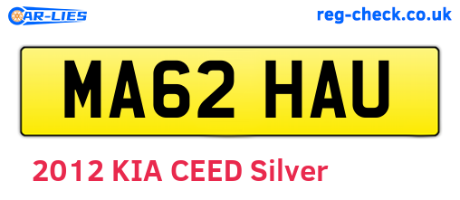 MA62HAU are the vehicle registration plates.