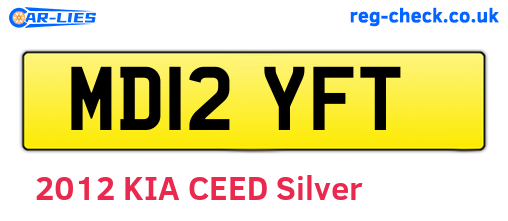 MD12YFT are the vehicle registration plates.