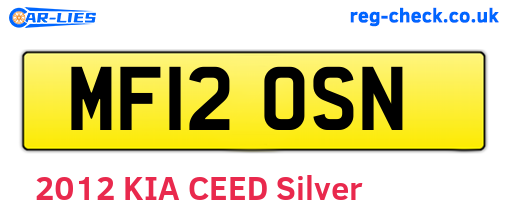 MF12OSN are the vehicle registration plates.