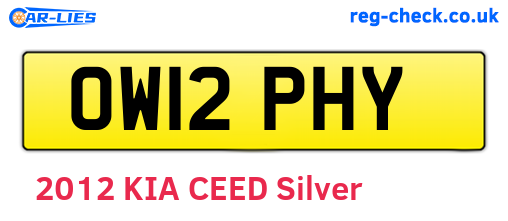 OW12PHY are the vehicle registration plates.