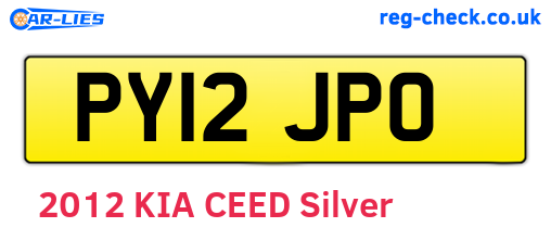 PY12JPO are the vehicle registration plates.