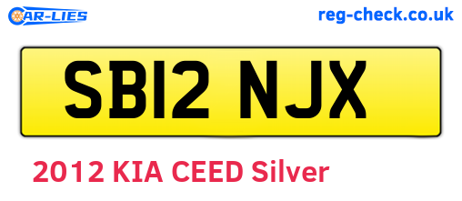 SB12NJX are the vehicle registration plates.