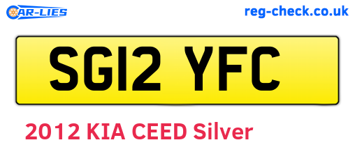 SG12YFC are the vehicle registration plates.