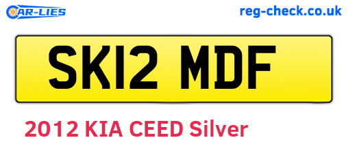 SK12MDF are the vehicle registration plates.