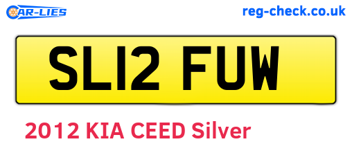SL12FUW are the vehicle registration plates.