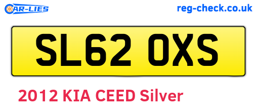 SL62OXS are the vehicle registration plates.
