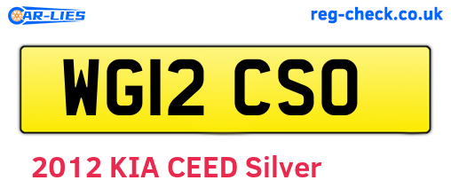 WG12CSO are the vehicle registration plates.