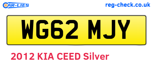 WG62MJY are the vehicle registration plates.