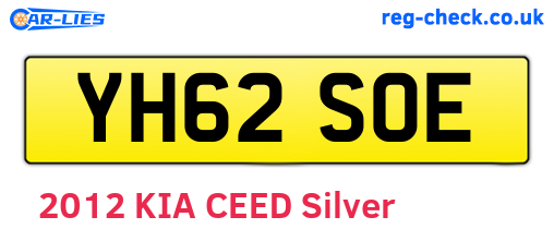 YH62SOE are the vehicle registration plates.