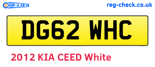 DG62WHC are the vehicle registration plates.