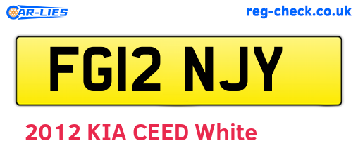FG12NJY are the vehicle registration plates.