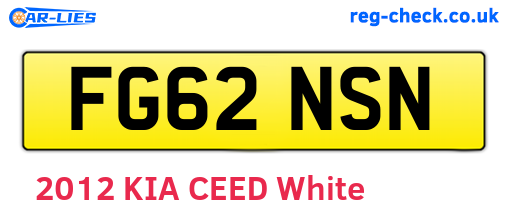 FG62NSN are the vehicle registration plates.