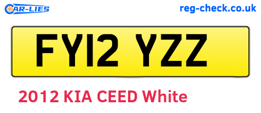FY12YZZ are the vehicle registration plates.