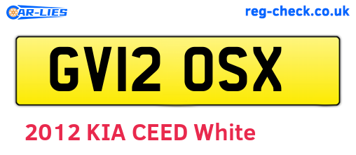 GV12OSX are the vehicle registration plates.