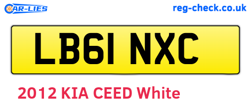 LB61NXC are the vehicle registration plates.
