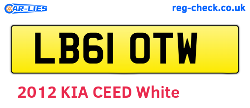 LB61OTW are the vehicle registration plates.