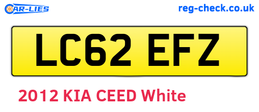 LC62EFZ are the vehicle registration plates.