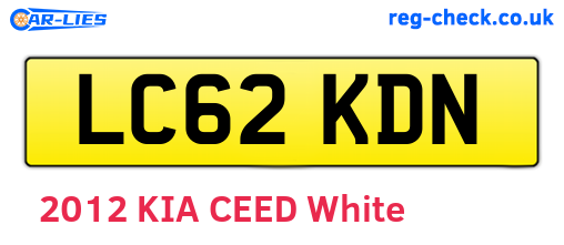 LC62KDN are the vehicle registration plates.