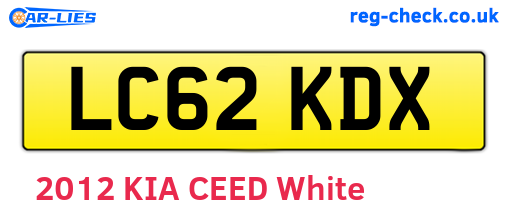 LC62KDX are the vehicle registration plates.