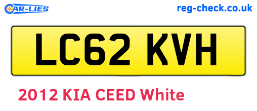 LC62KVH are the vehicle registration plates.