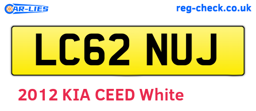 LC62NUJ are the vehicle registration plates.