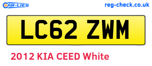 LC62ZWM are the vehicle registration plates.