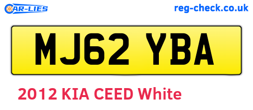 MJ62YBA are the vehicle registration plates.