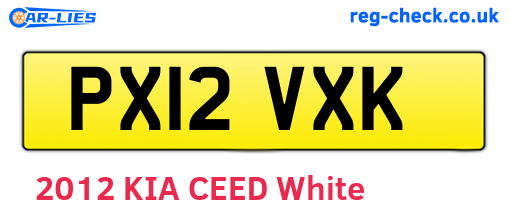 PX12VXK are the vehicle registration plates.