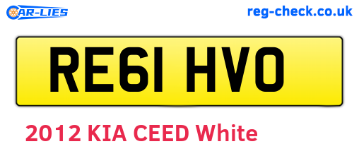 RE61HVO are the vehicle registration plates.