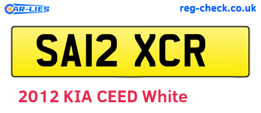 SA12XCR are the vehicle registration plates.