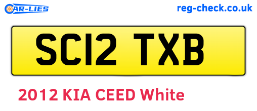 SC12TXB are the vehicle registration plates.