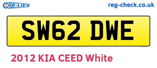 SW62DWE are the vehicle registration plates.