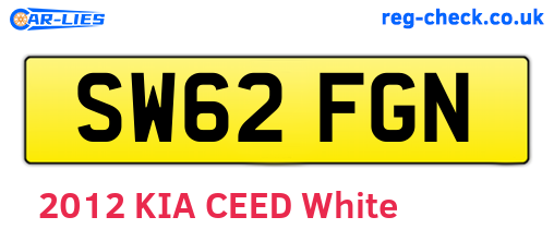 SW62FGN are the vehicle registration plates.