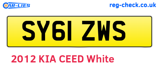 SY61ZWS are the vehicle registration plates.
